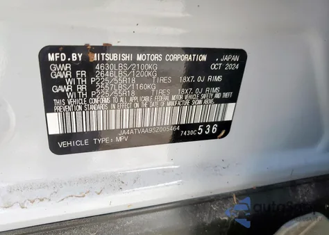 2025 Mitsubishi Eclipse Cross Le from USA, damaged, VIN JA4ATVAA9SZ005464